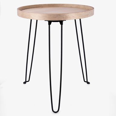 Mesa auxiliar de acero y MDF Loft 40x48cm