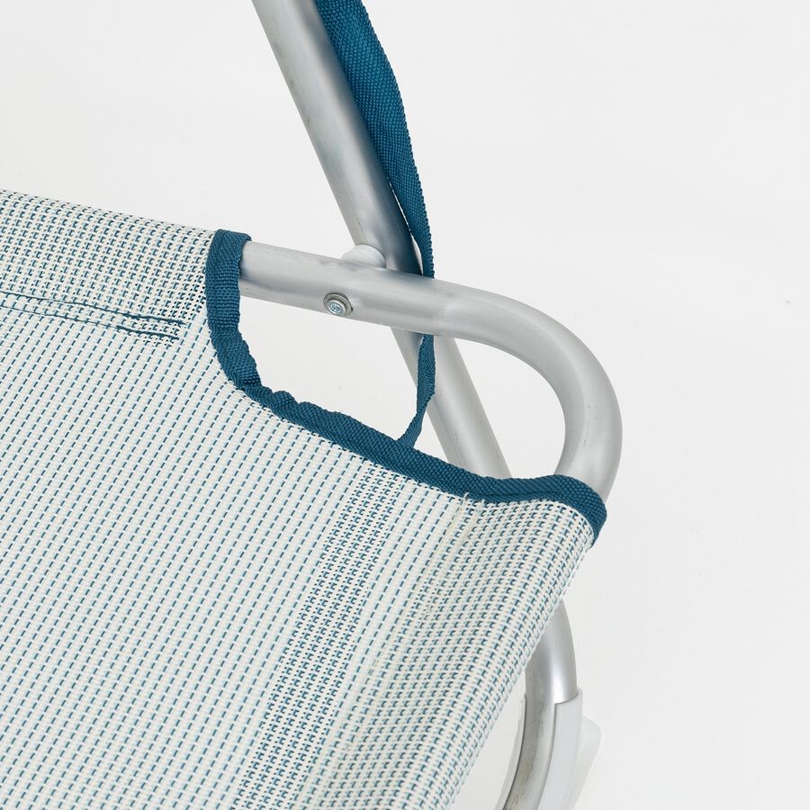 Silla de playa plegable de aluminio azul Medano 40x56x70cm