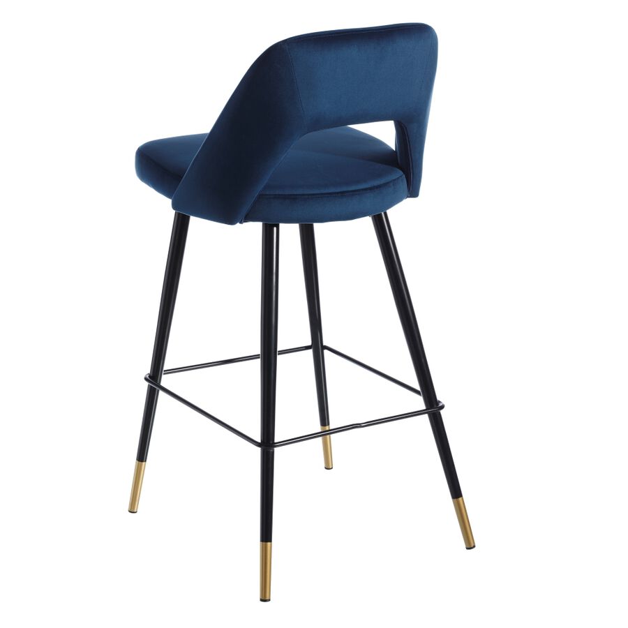 Set de 2 taburetes altos velvet azul Mayah 43x47x105cm