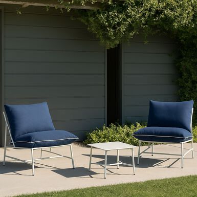 Set de jardín de 3 piezas acero inoxidable azul Citera