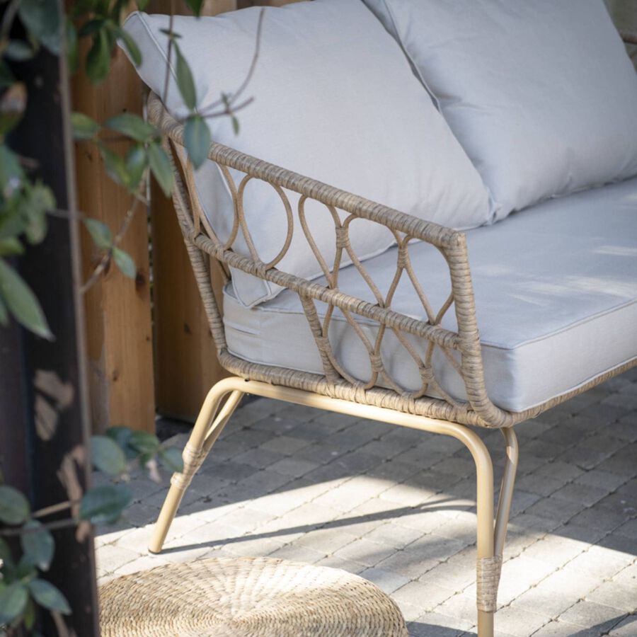 Set de jard&iacute;n 4 piezas rat&aacute;n sint&eacute;tico Creta