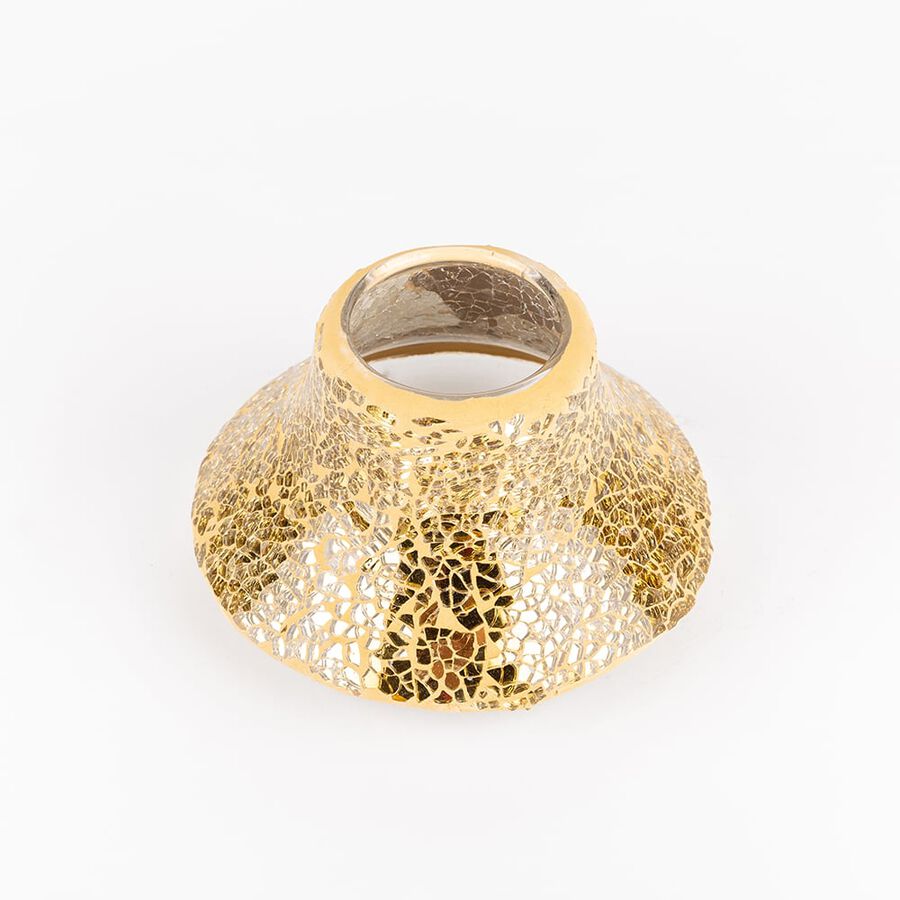 Portavela curvado mosaico oro