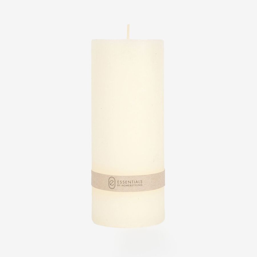 Vela decorativa cilindro crema Kanea &Oslash;7x17cm