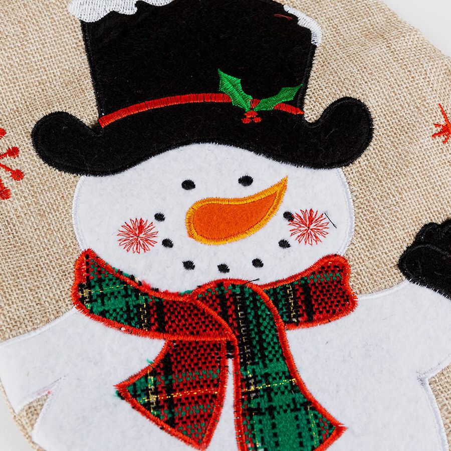 Calcet&iacute;n de Santa Claus de yute en varios modelos 42cm