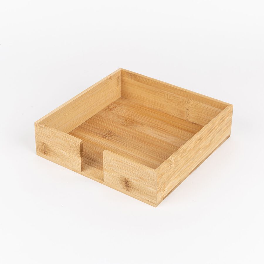Servilletero madera de bamb&uacute; 21x21x6cm