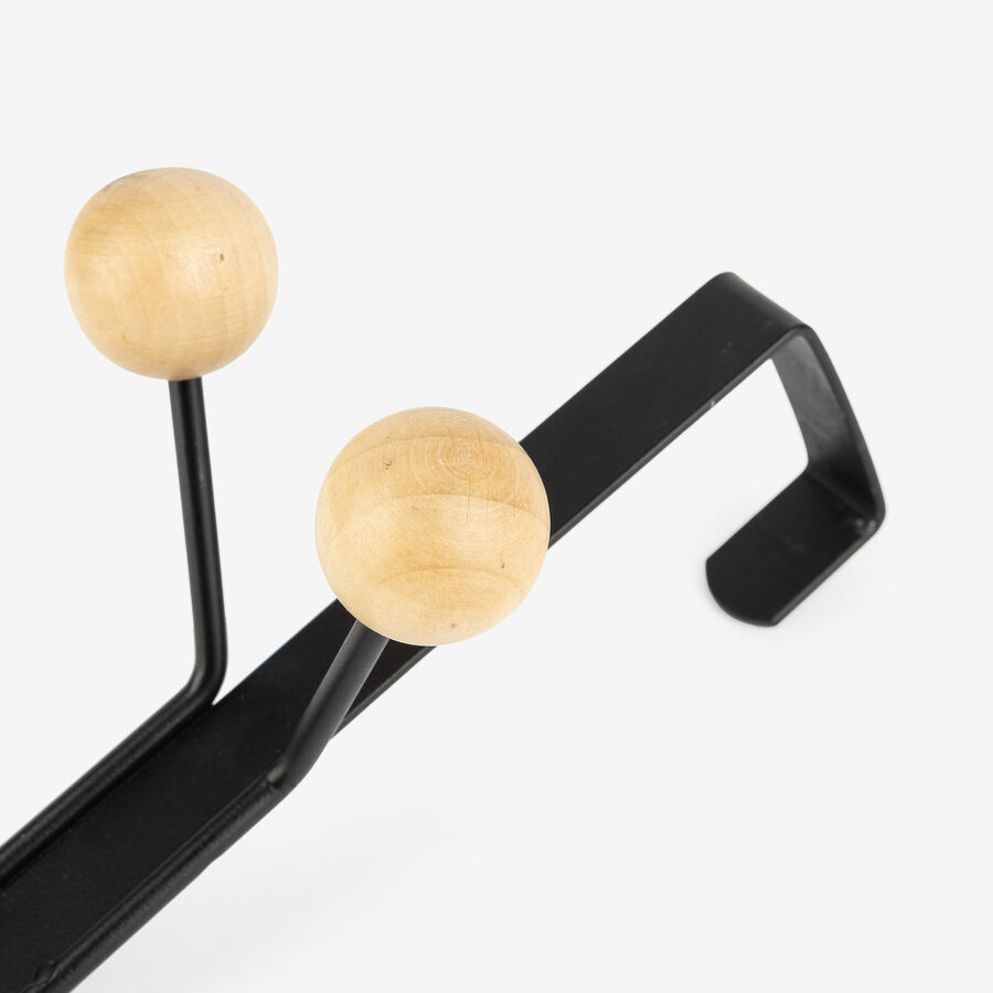 Perchero de puerta negro Noah 12x10x19cm