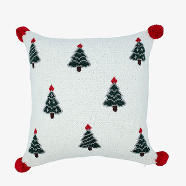 Funda de coj&iacute;n con &aacute;rboles y pompones Tree 45x45cm