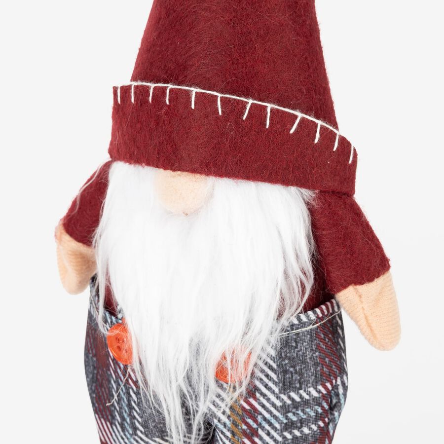 Figura decorativa Gnomo con pantalón a cuadros 33cm