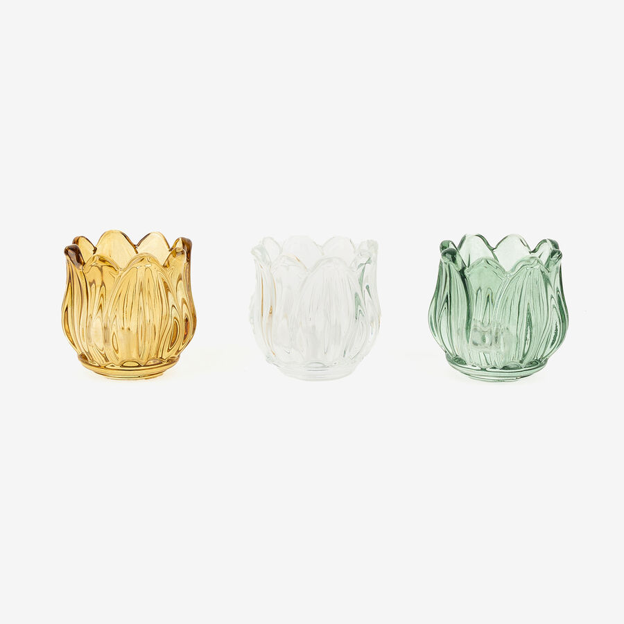 Portavelas de cristal Danae Ø7x7cm