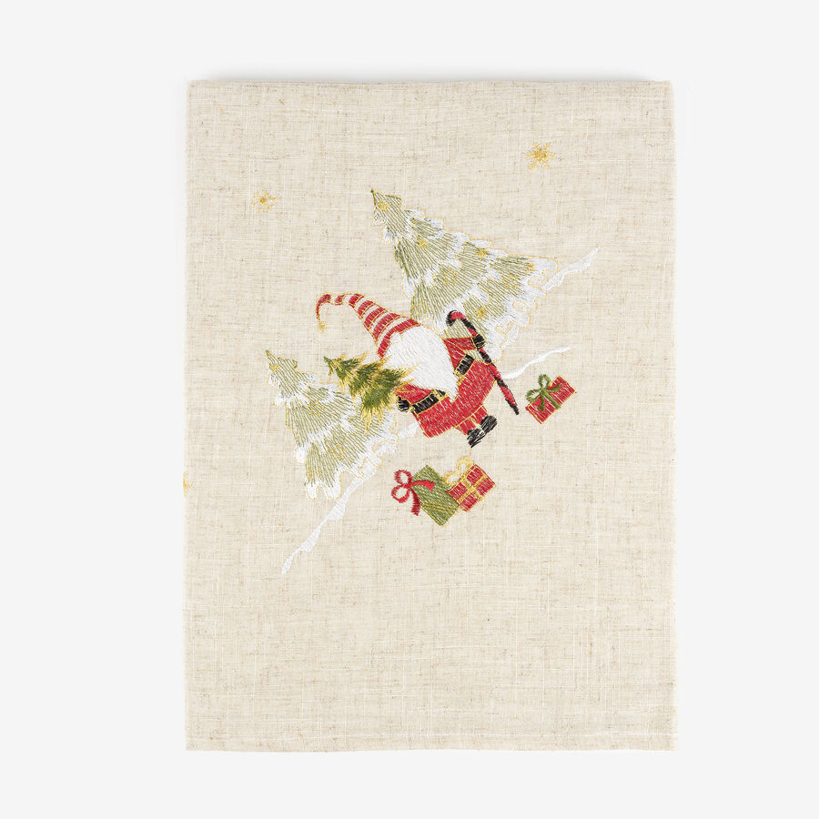 Mantel bordado Gnomo con regalos 150x300cm