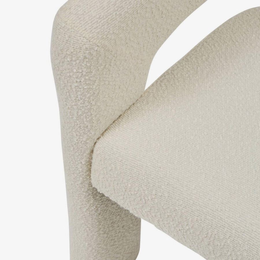 Sill&oacute;n de comedor blanco de borreguito Doran