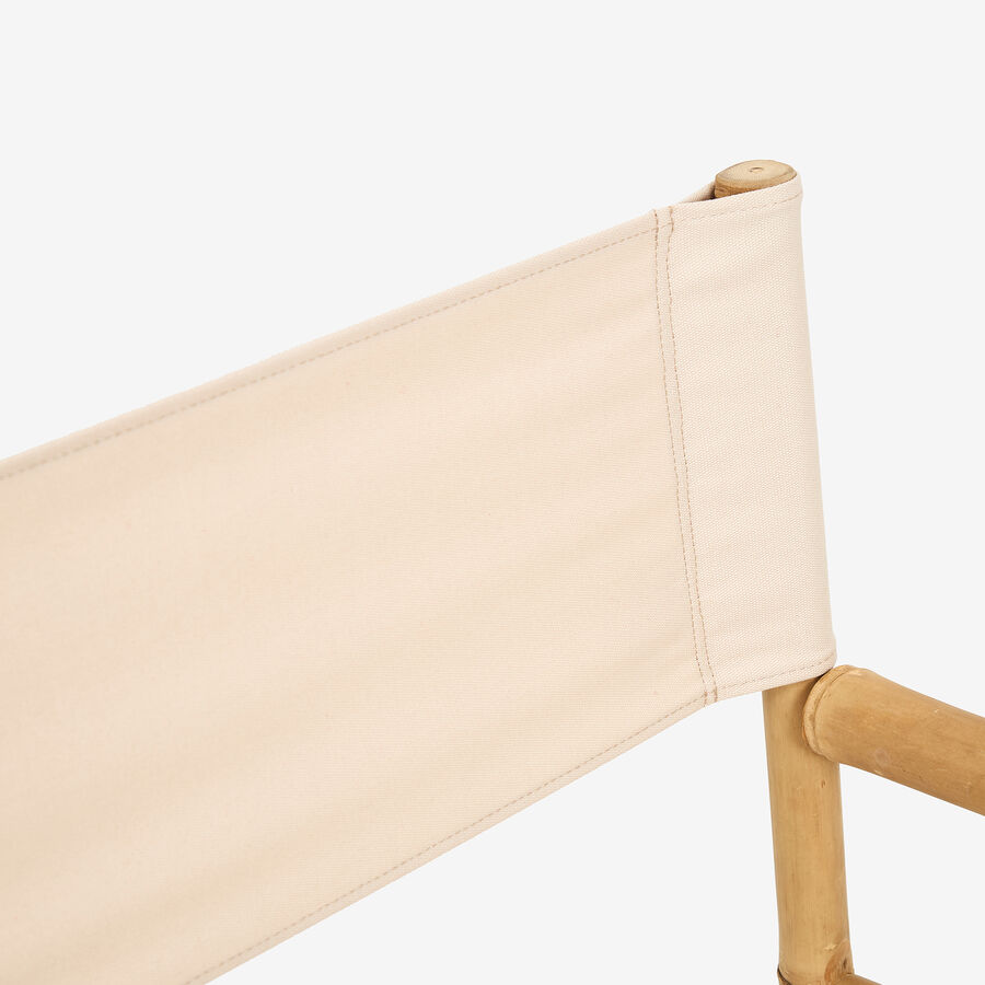 Silla de jardín de director de bambú blanca Chios 58x44x88cm