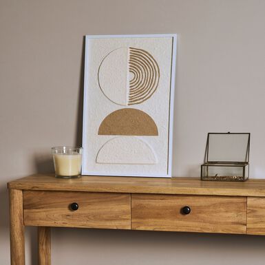 Cuadro círculos blanco de madera 40x60cm