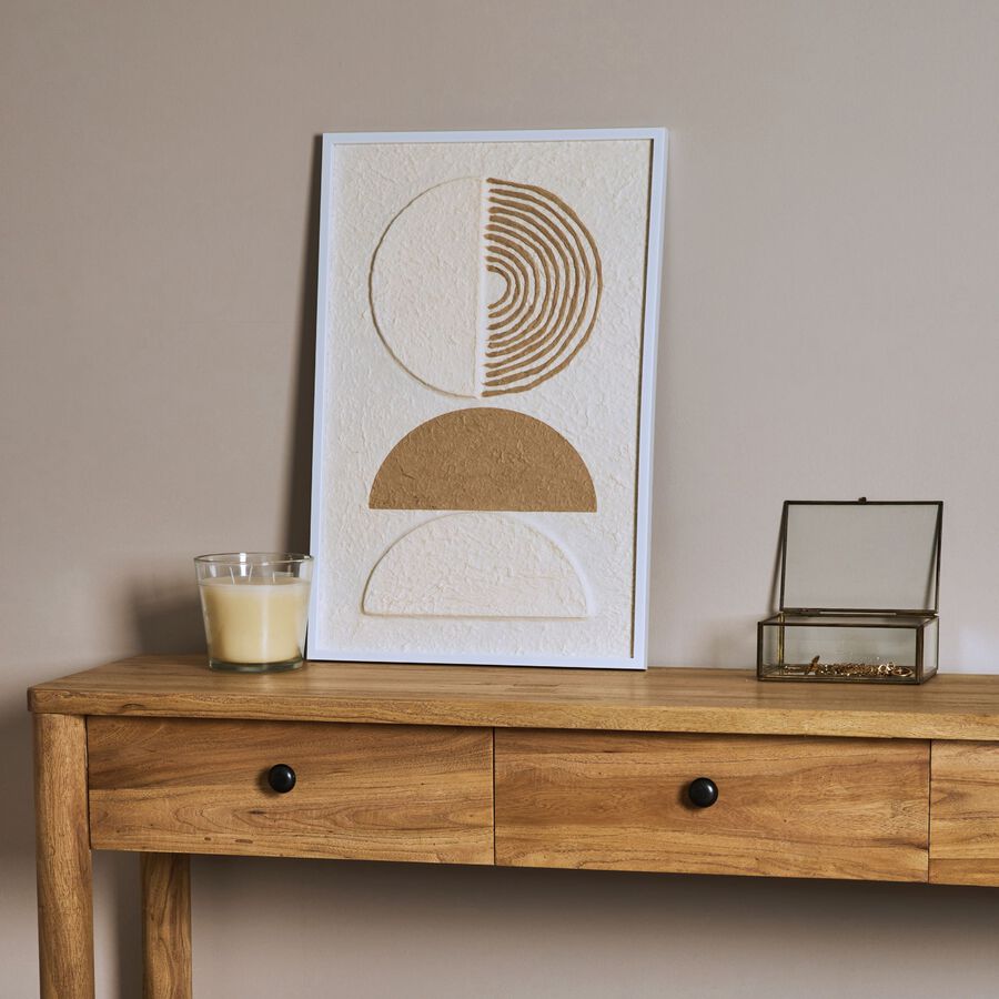 Cuadro círculos blanco de madera 40x60cm