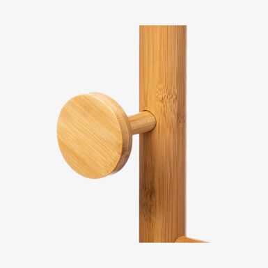 Perchero de pie de madera de bamb&uacute; 175cm