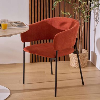 Sill&oacute;n de comedor &aacute;mbar de tela Siren 