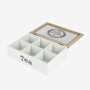 Caja de te madera con 6 compartimentos
