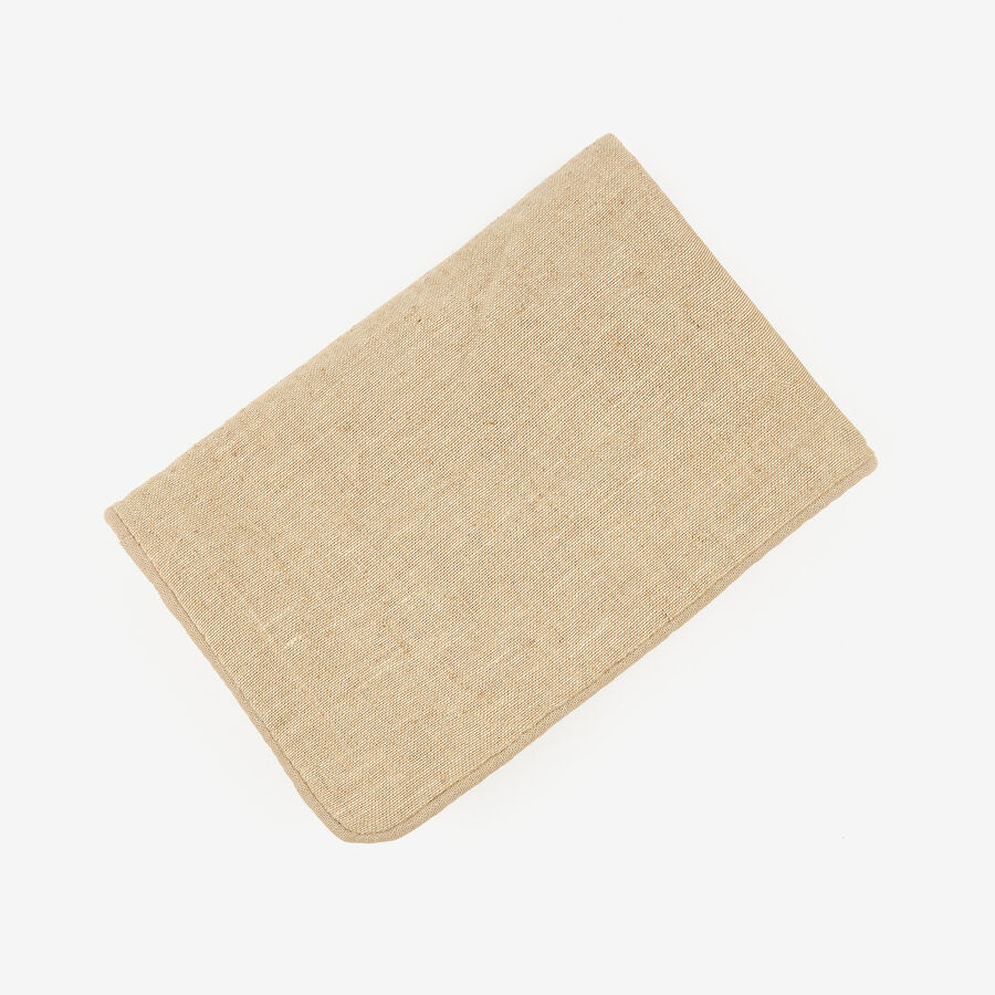 Funda de coj&iacute;n de lino beige 30x45cm
