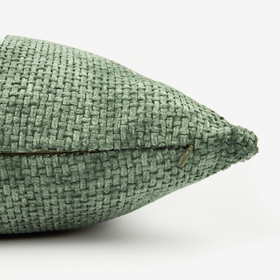 Funda de cojín chenilla verde 30x45cm