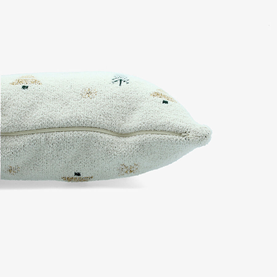 Funda de coj&iacute;n blanca con &aacute;rboles de Navidad Snowy 45x45cm