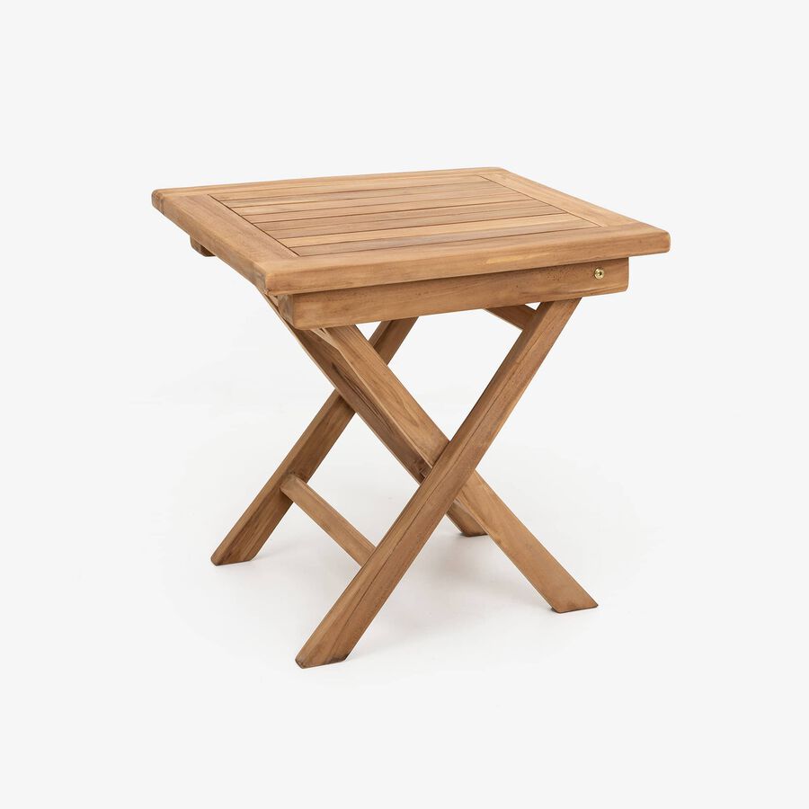 Mesa de jard&iacute;n plegable de madera de teca Azores 50x50cm