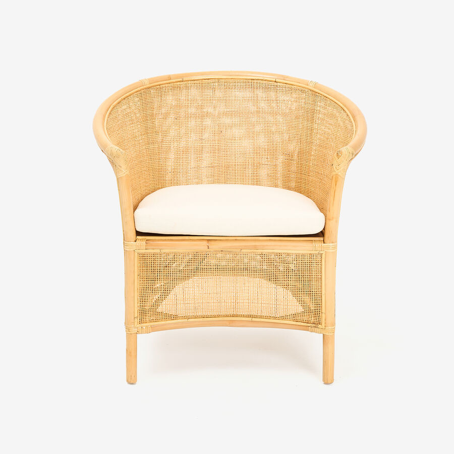Butaca de ratán beige Milos 76x65x80cm