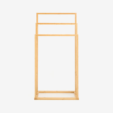 Toallero de pie de bambú con 3 barras 40x24x82cm