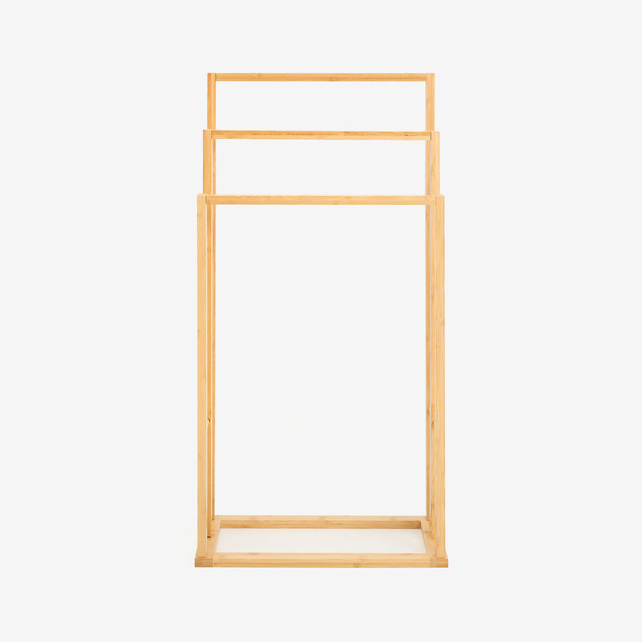 Toallero de pie de bambú con 3 barras 40x24x82cm