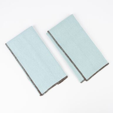 Set de 2 servilletas lino turquesa 45x45cm