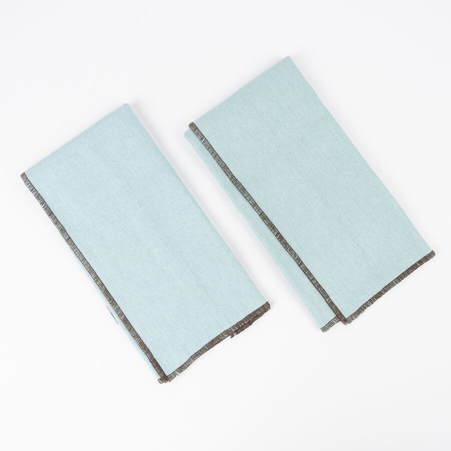 Set de 2 servilletas lino turquesa 45x45cm