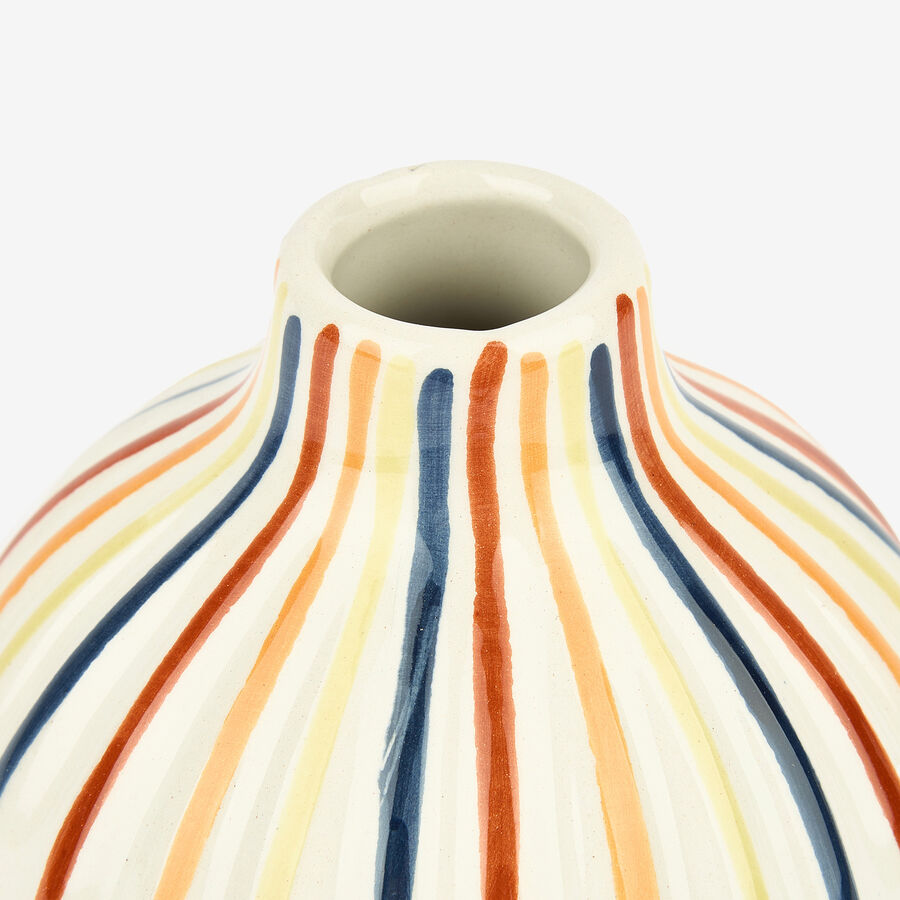 Jarrón de cerámica rayas multicolor Tibor Ø12x15cm