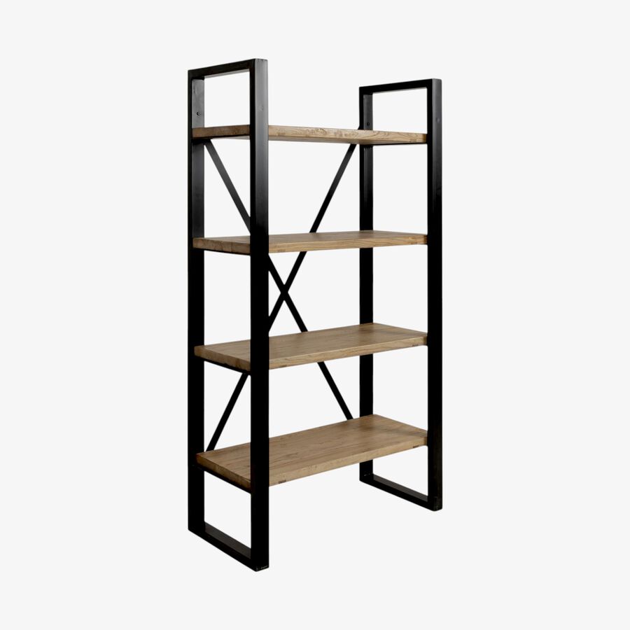 Estantería de madera de olmo reciclada 80x40x160cm