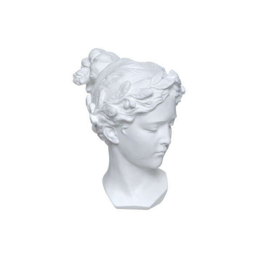 Figura decorativa de cerámica blanca Venus 26cm