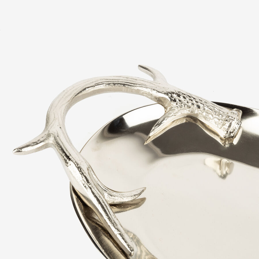 Centro de mesa e aluminio plateado 54x27cm