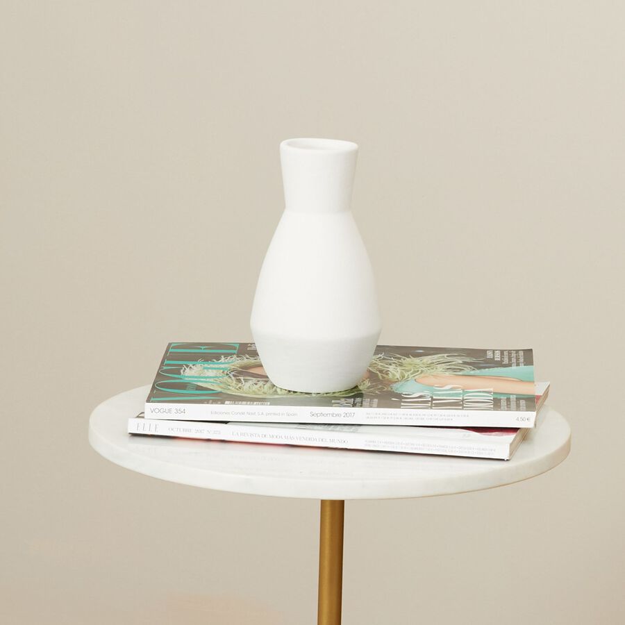 Jarr&oacute;n de dolomita blanco Ike 18cm