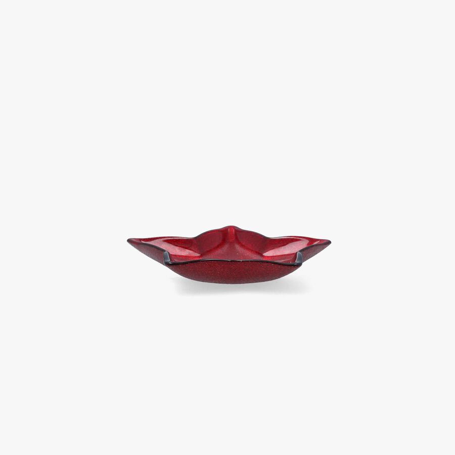 Bandeja de estrella roja de vidrio Glam 16cm
