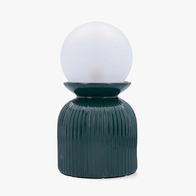 Lampara bola de mesa de cer&aacute;mica verde Nora 