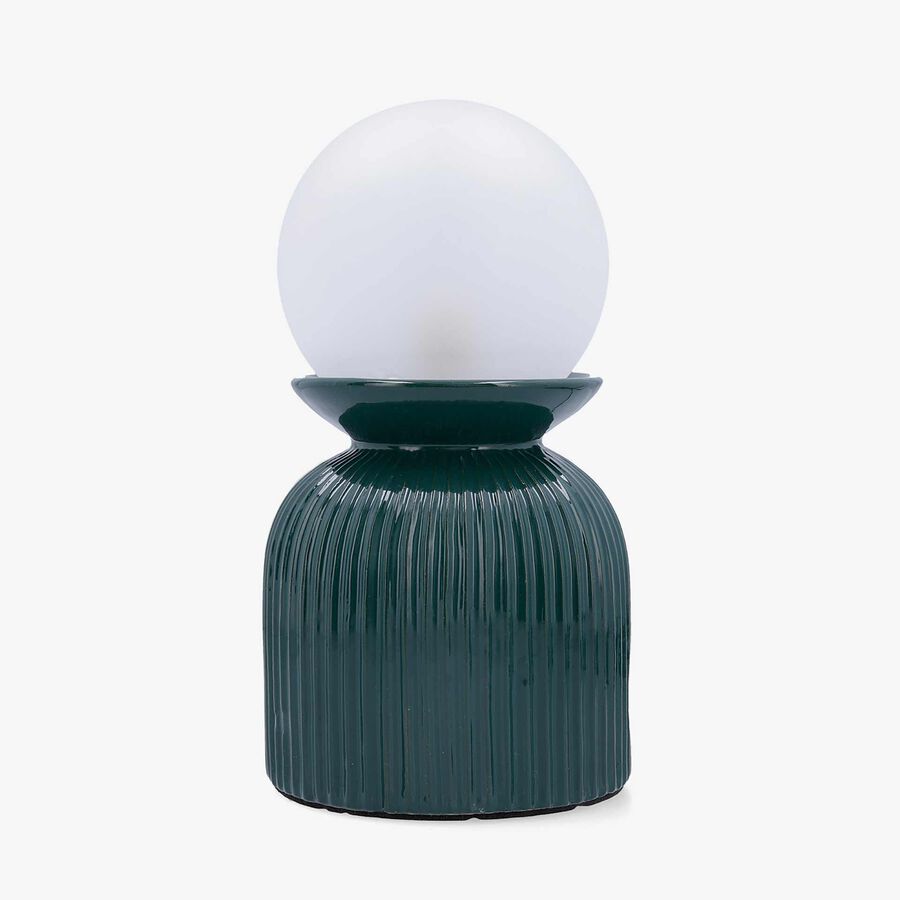 Lampara bola de mesa de cer&aacute;mica verde Nora 