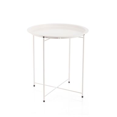 Mesa auxiliar de acero blanca Nora &Oslash;47x50cm