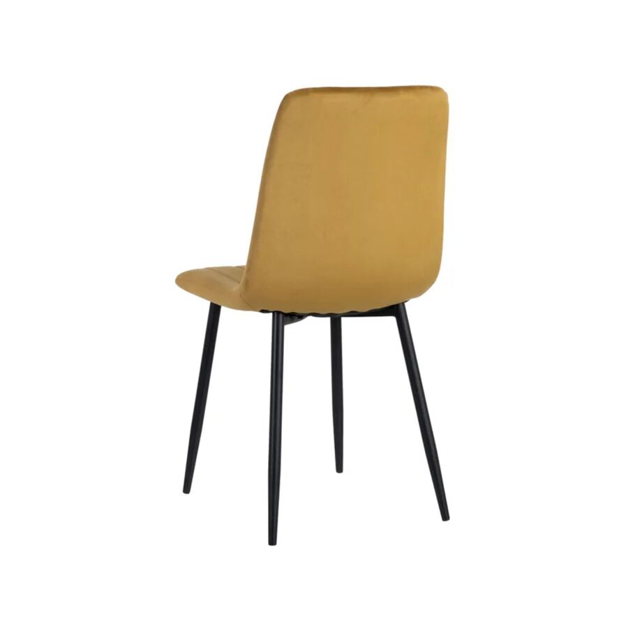 Set de 4 sillas de comedor de terciopelo dorado Izabal 55x44x88cm
