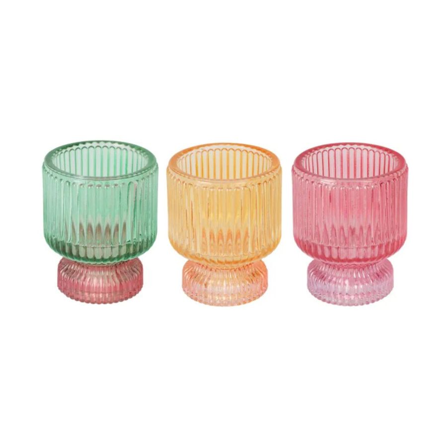 Portavelas de vidrio de colores Dinis