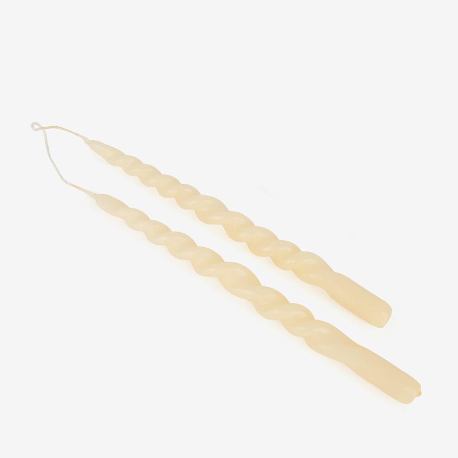 Set de 2 velas candelabro rizadas blancas  27cm