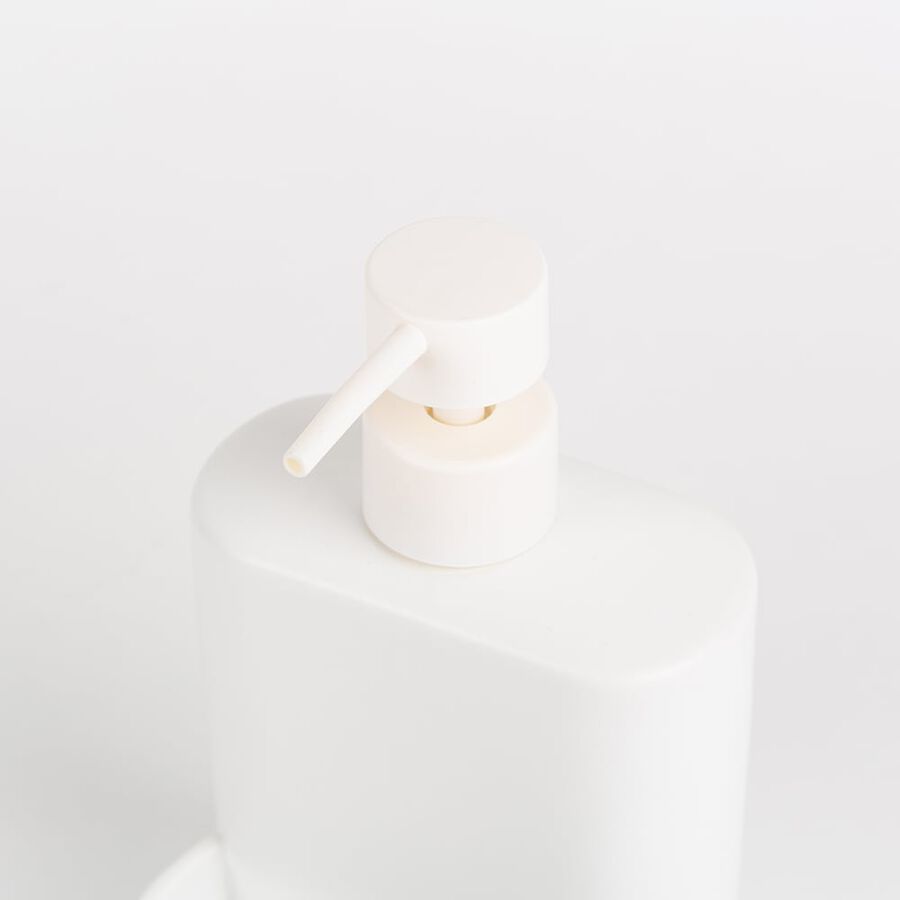 Dispensador de jab&oacute;n de cocina de cer&aacute;mica blanca mate