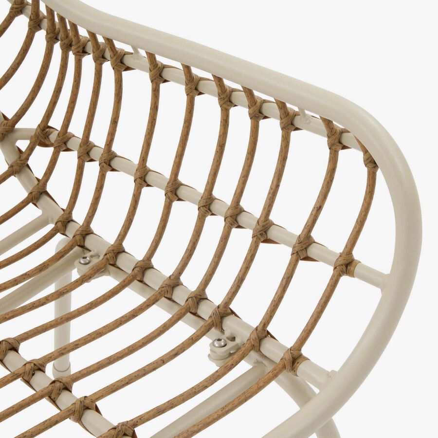 Conjunto de jard&iacute;n para 2 personas de acero crema Paolux