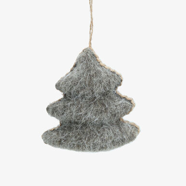Bola de Navidad de &aacute;rbol de fieltro gris 11x5x11cm
