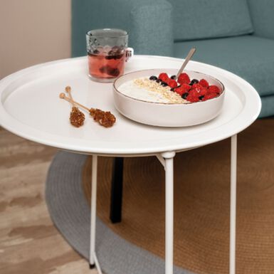 Mesa auxiliar de acero blanca Nora &Oslash;47x50cm
