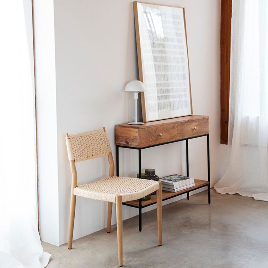 Consola de madera acacia Roma 100x25x82cm