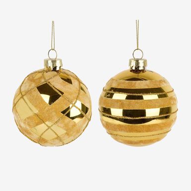 Set de 12 bolas decorativas doradas Ø8cm