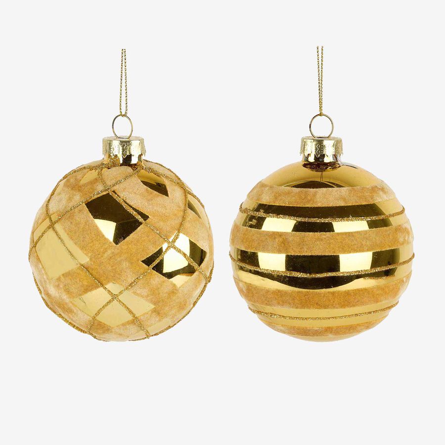 Set de 12 bolas decorativas doradas Ø8cm