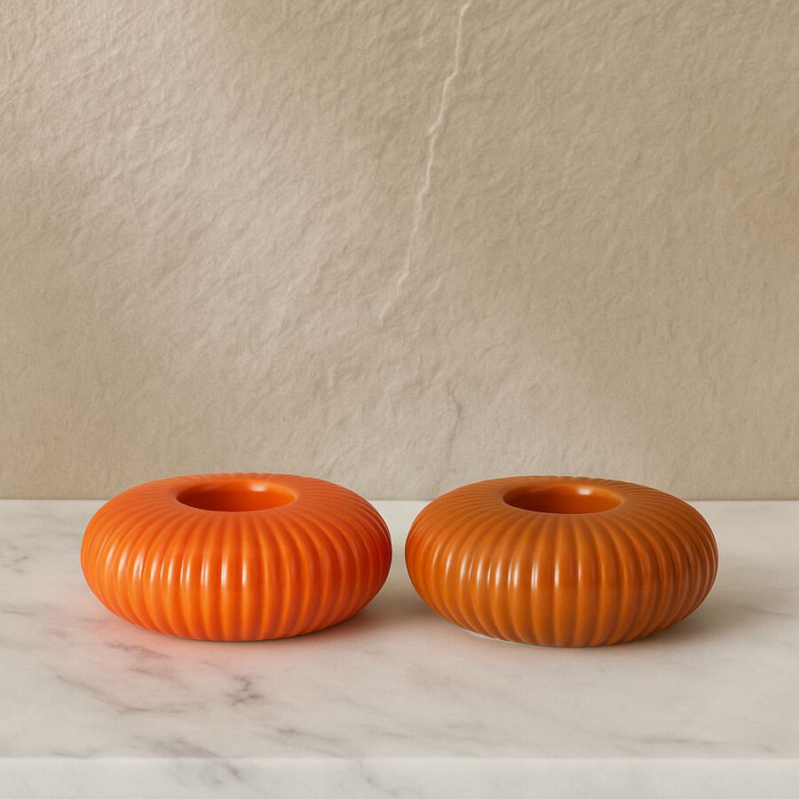 Candelabro de gres naranja Dunza Ø7x3cm